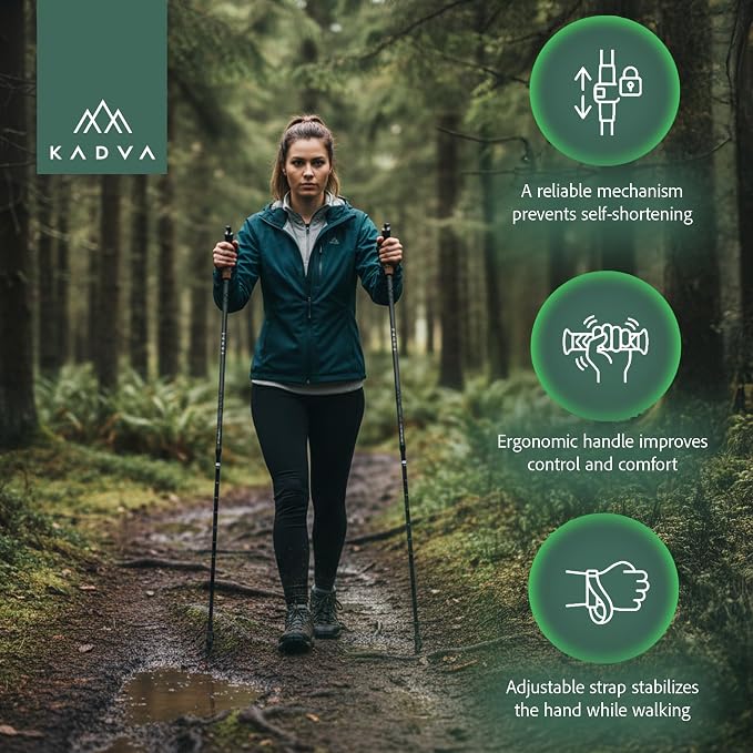 KADVA ARUKU kijki do Nordic Walking w kolorze czarnym - obrazek 4