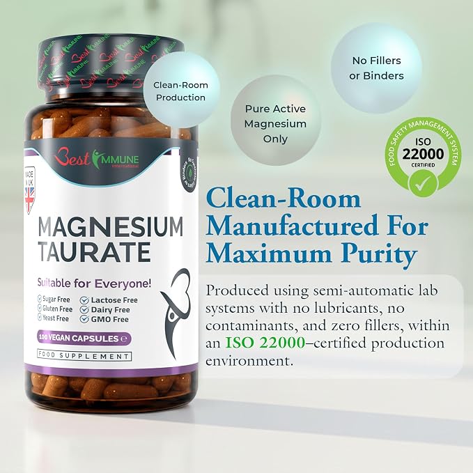 Naturalny Taurynian Magnezu 500mg 100 Wegańskich Kapsułek - obrazek 2