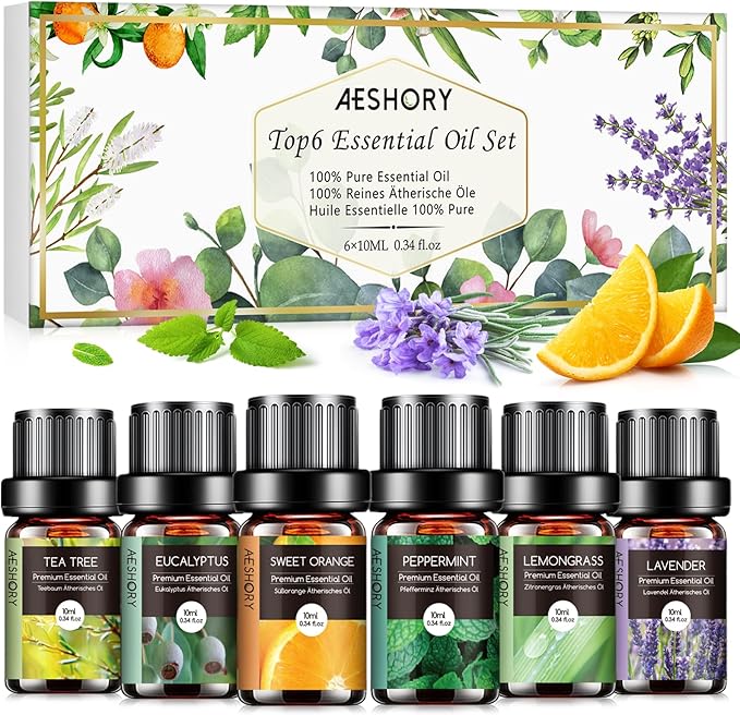 AESHORY Olejki Eteryczne Do Dyfuzorów 6 x 10ML