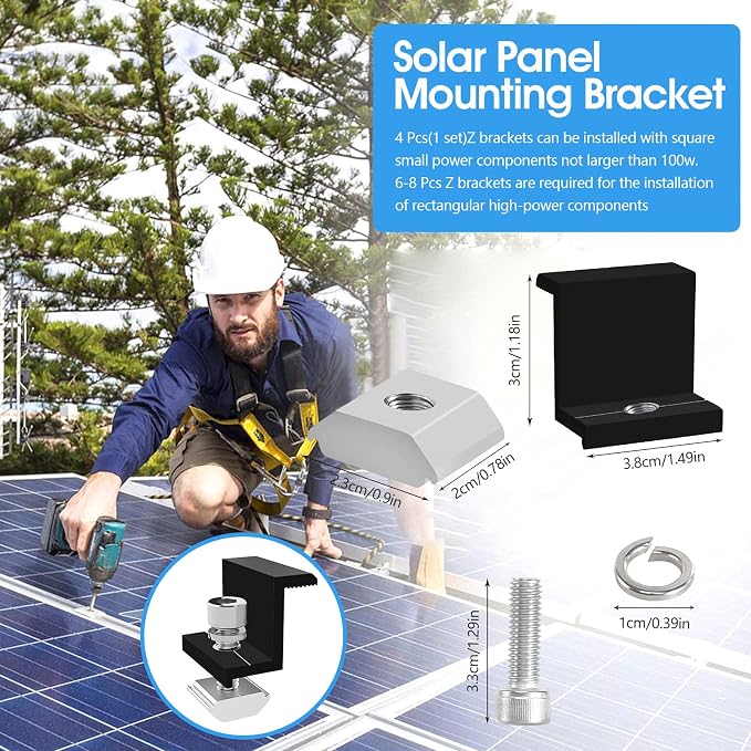 4 sztuki zacisków środkowych 30 mm moduł solarny uchwyt zacisk - obrazek 4