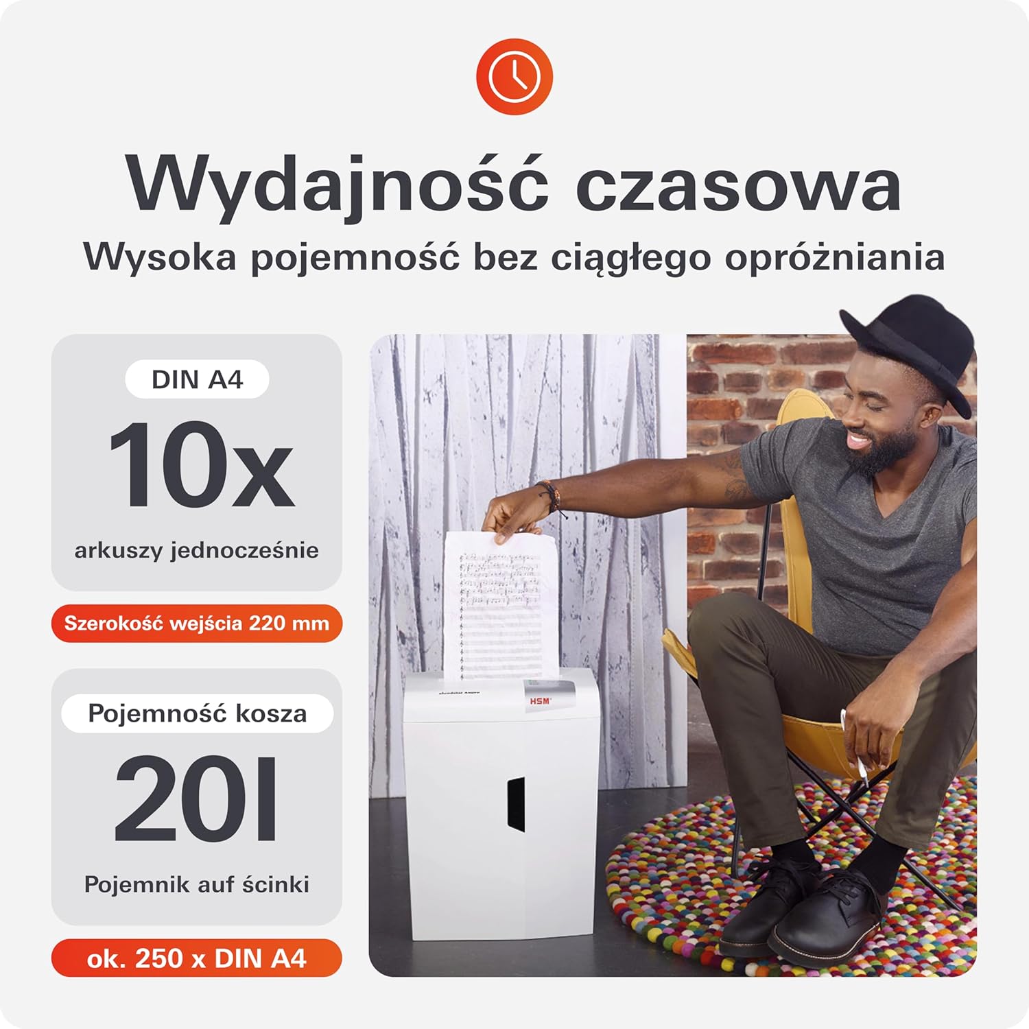 Hsm Shredstar X10 1045111 Niszczarka, Biały, do 10 arkuszy - obrazek 3