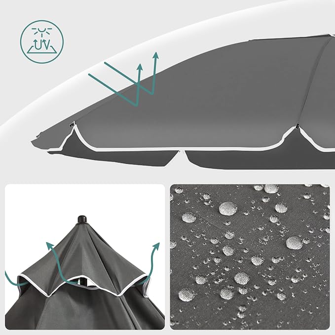 SONGMICS Parasol plażowy ochrona UV do UPF 50+ - obrazek 5