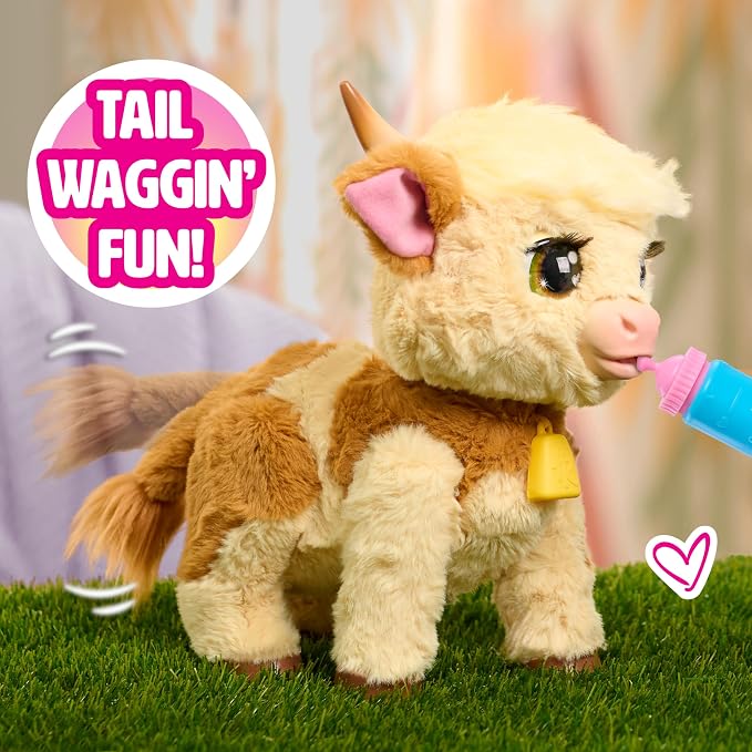 furReal Maggie the Feed & Follow Cow - obrazek 5