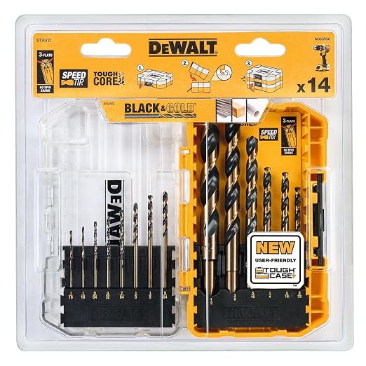 DEWALT DT70727-QZ Set Di Punte Da Trapano In Metallo 14 Pezzi HSS-G Nero e Dorato - obrazek 3