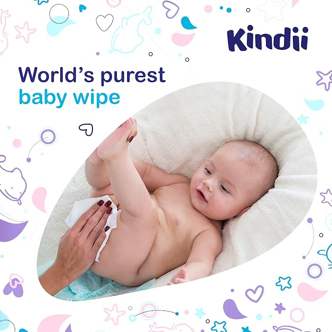 Kindii Baby Wipes Pack of 12 Hypoallergenic Baby Wipes - obrazek 4