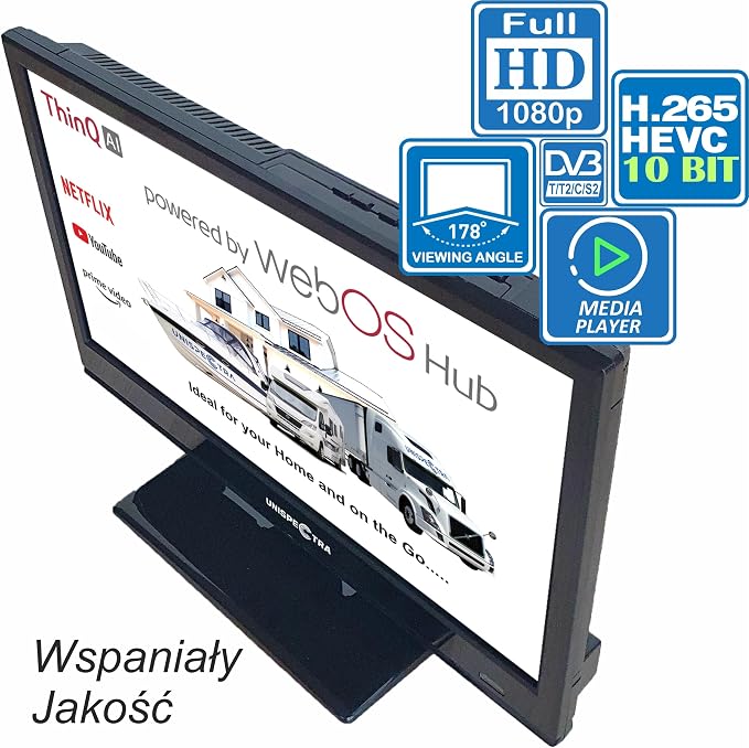 Unispectra ® 16” Smart TV Full HD 230V 12V 24V potrójny tuner - obrazek 7