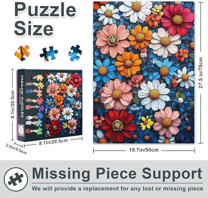 Puzzle 1000 elementów żywe kwiaty dla dorosłych - obrazek 3
