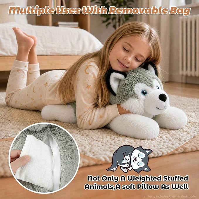Bobbie & Laxi Pluszowy Husky z obciążeniem - obrazek 6