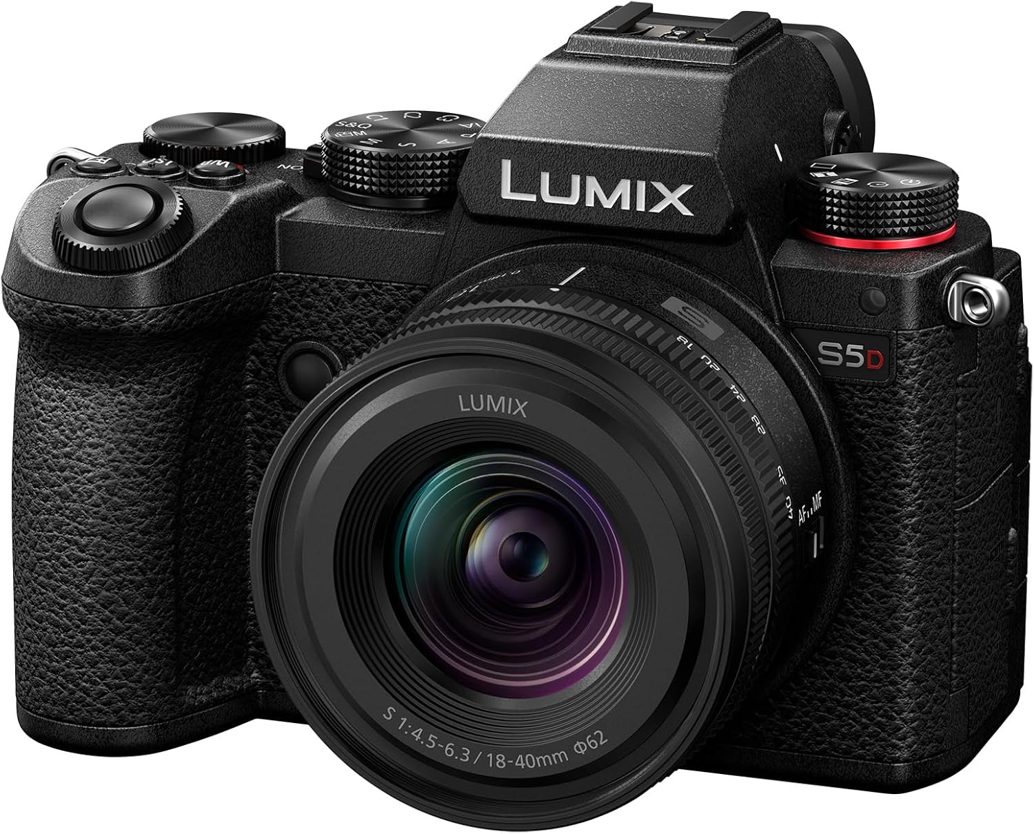 Panasonic Lumix S5D, Pełnoklatkowy Bezlusterkowy Korpus Aparatu, z Obiektywem S-R1840E 18-40mm, 24.2MP, 4K 60P Nagrywanie, Live View Finder, Monitor z Wolnym Kątem, Wi-Fi, Bluetooth, Czarny - obrazek 2
