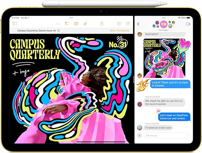 Apple iPad z czipem A16: wyświetlacz Liquid Retina 11 cali, 128 GB, Wi‑Fi 6, przednia kamera 12 MP/tylny aparat 12 MP, Touch ID, bateria na cały dzień – srebrny - obrazek 4