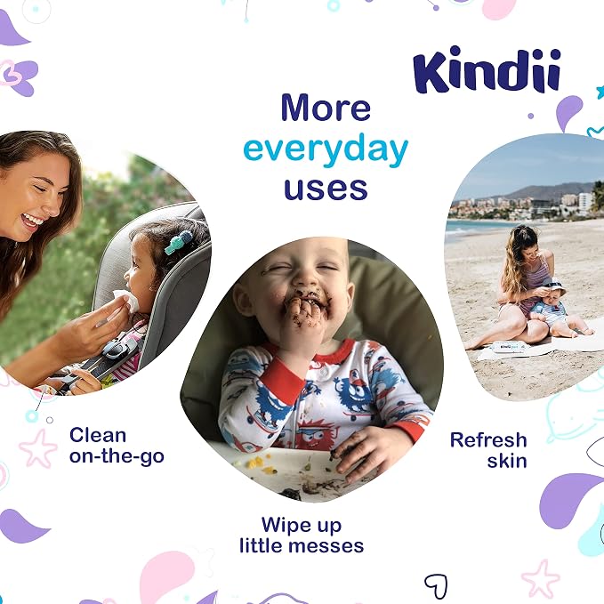 Kindii Baby Wipes Pack of 12 Hypoallergenic Baby Wipes - obrazek 7