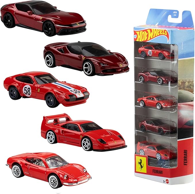 Hot Wheels 5-pak samochodów Ferrari w skali 1:64