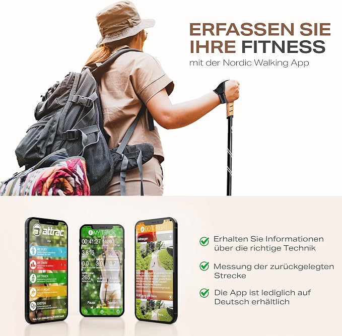 Attrac Nordic Walking Classic kijki trekkingowe 69-136 cm - obrazek 6