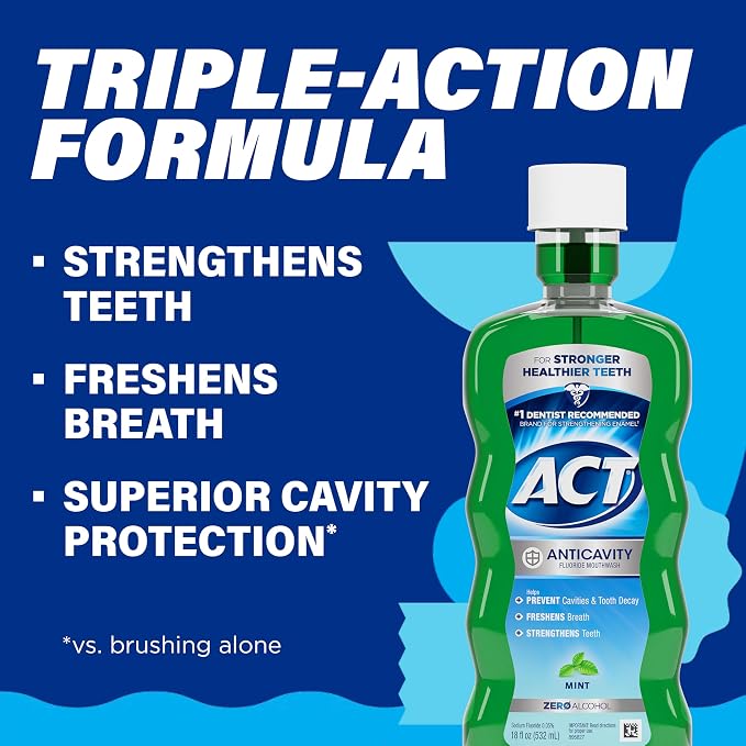 ACT Anticavity Fluoride Mouthwash Alkohol Free Mint - obrazek 4