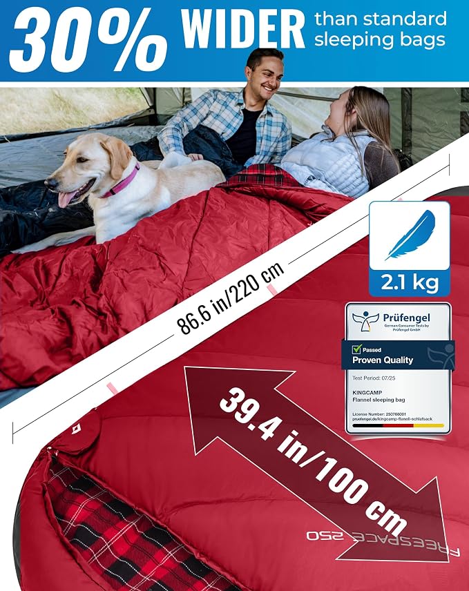 KingCamp Śpiwór XL na kemping 3 pory roku - obrazek 3