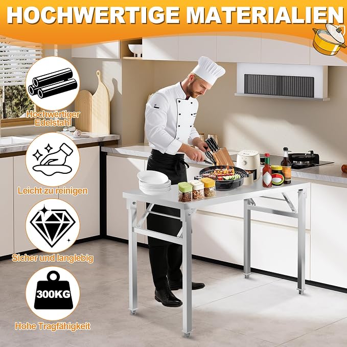 YRHome Stół ze stali nierdzewnej - obrazek 5