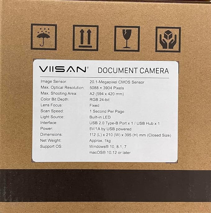 VIISAN S21 A2 Skaner napowietrzny, 23 MP i 600 dpi, automatyczna korekta strony, OCR w ponad 130 językach, światło LED, idealny do archiwizacji, szkoły i biura - obrazek 3