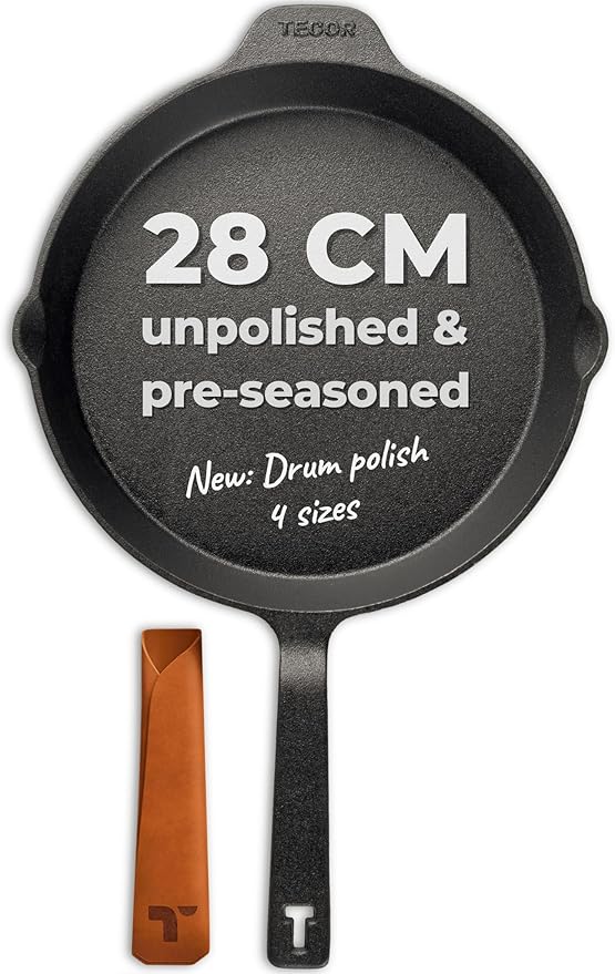 TECOR patelnia zeliwna do uzytku indukcyjnego 28 cm niepolerowana