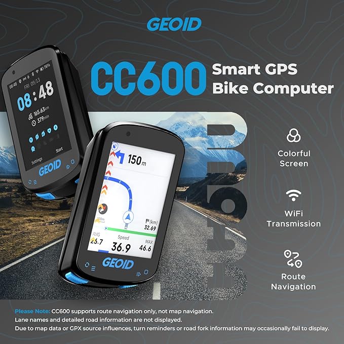 GEOID CC600 kolorowy licznik rowerowy GPS bezprzewodowy nawigacja - obrazek 2