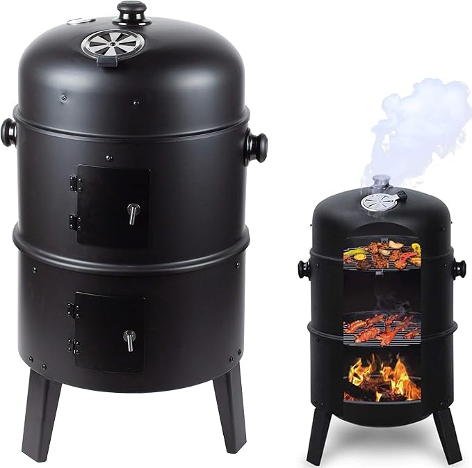 GrillMaster Grill Węglowy SmokeHouse GM8000 + Wędzarnia + Termometr