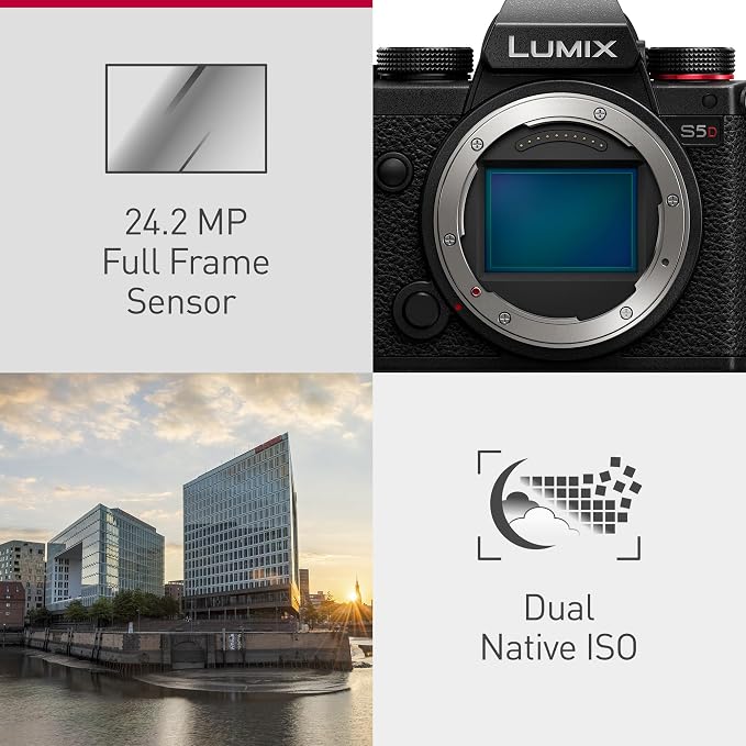 Panasonic Lumix S5D, Pełnoklatkowy Bezlusterkowy Korpus Aparatu, z Obiektywem S-R1840E 18-40mm, 24.2MP, 4K 60P Nagrywanie, Live View Finder, Monitor z Wolnym Kątem, Wi-Fi, Bluetooth, Czarny - obrazek 6
