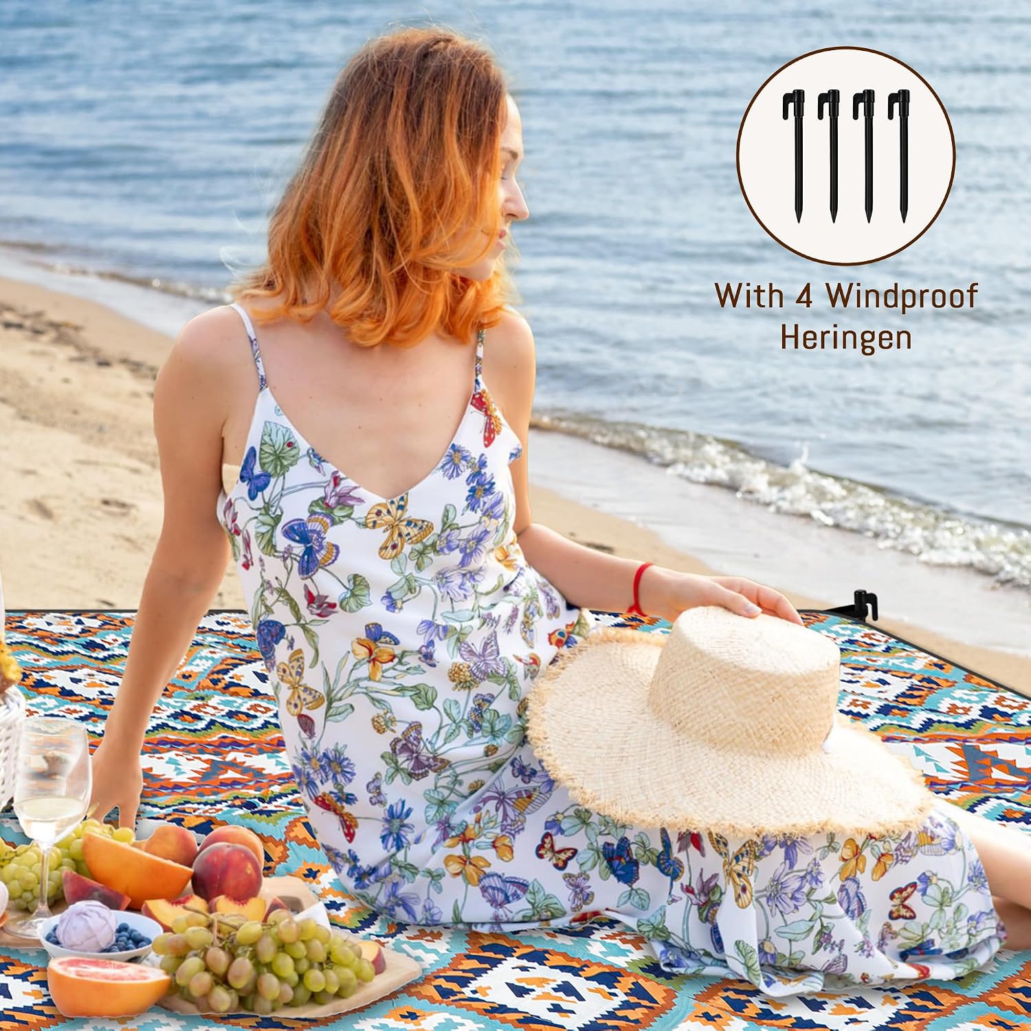 Gucass Boho Koc piknikowy 200x200 cm - obrazek 5