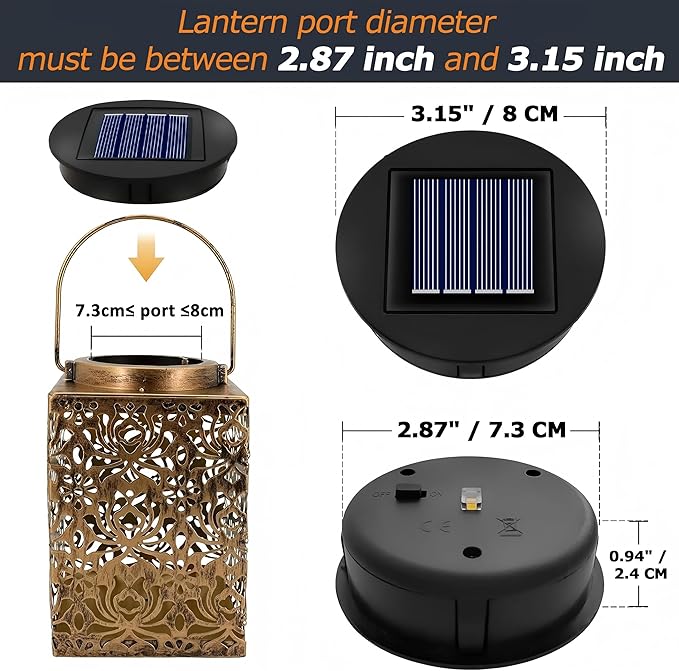 Zapasowe lampy solarne 8 cm 4 sztuki - obrazek 3