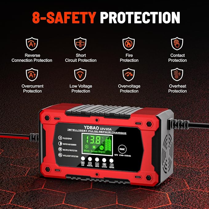 Ładowarka do akumulatorów samochodowych 10A 12V LiFePO4 AGM GEL WET - obrazek 4