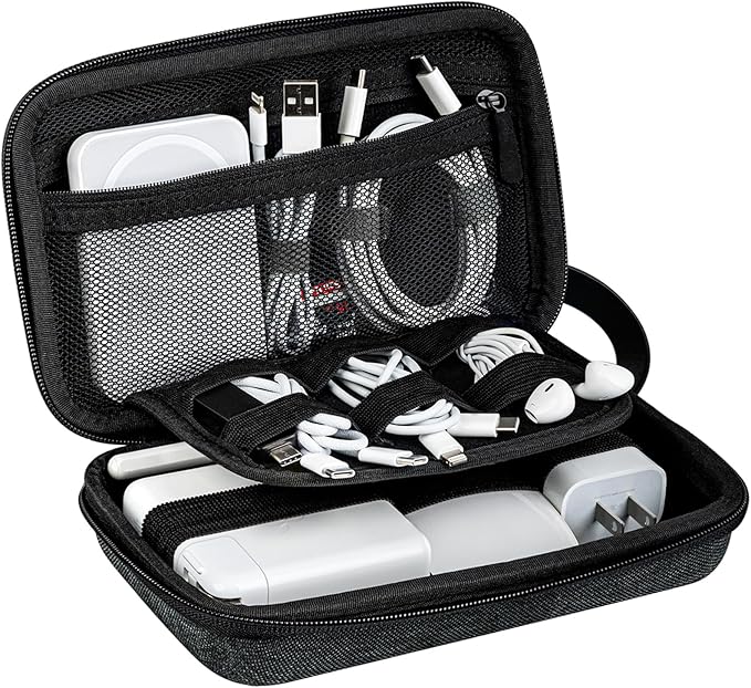 JETech Organizer Etui dla Akcesoria Podróżne, Przenośna Elektroniczna Sakiewka Gadżety Torba dla Zasilacz MacBook, Kabel, Długopis Rysika, Kartę SD, Ładowarkę, Mysz, Bank Mocy, Pamięć Flash USB