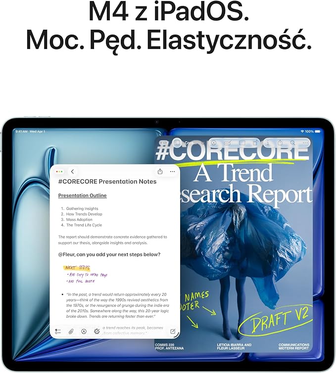 Apple iPad Air 11 cali (M4): wyświetlacz Liquid Retina, 256 GB, przedni/tylny aparat 12 MP, Wi‑Fi 7 z czipem Apple N1 – gwiezdna szarość - obrazek 4
