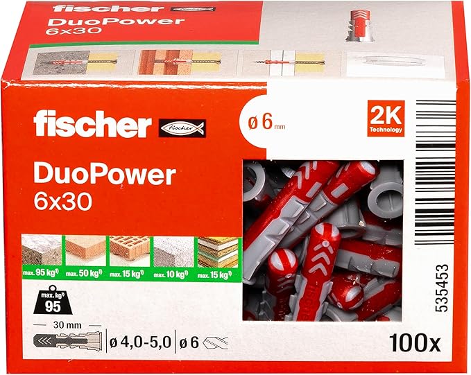 Fischer 535453 Duopower Uniwersalne Kołki do Mocowania Szafek - obrazek 4