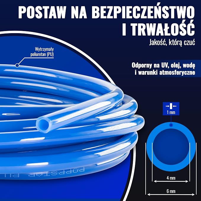 Poppstar Wąż pneumatyczny do sprężonego powietrza PU 4mm - obrazek 4