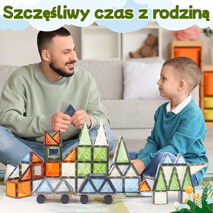 100 Klocków Magnetycznych zestaw magnetycznych klocków budowlanych - obrazek 3