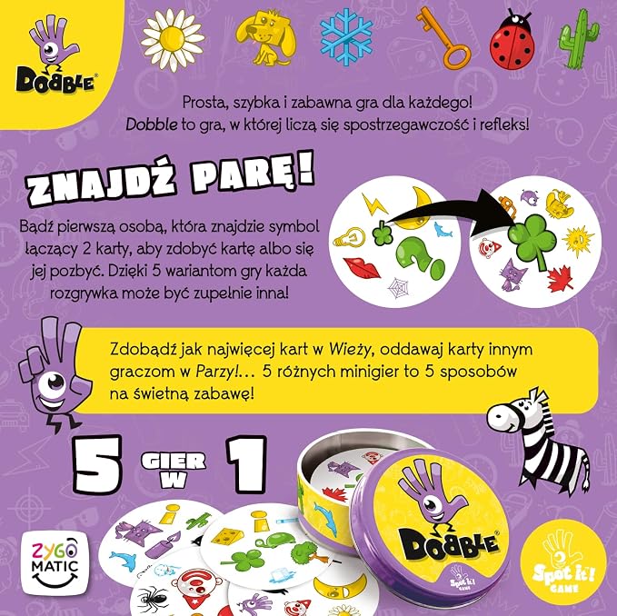 Rebel | Dobble (nowa edycja polska) | Gra rodzinna | Dla dzieci i dorosłych | Na imprezę | Wiek 6+ - obrazek 2