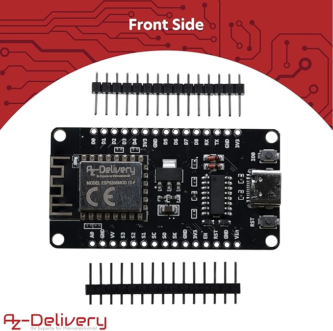 AZDelivery 1 x NodeMCU Lolin V3 Module ESP8266 ESP-12F WiFi - obrazek 5
