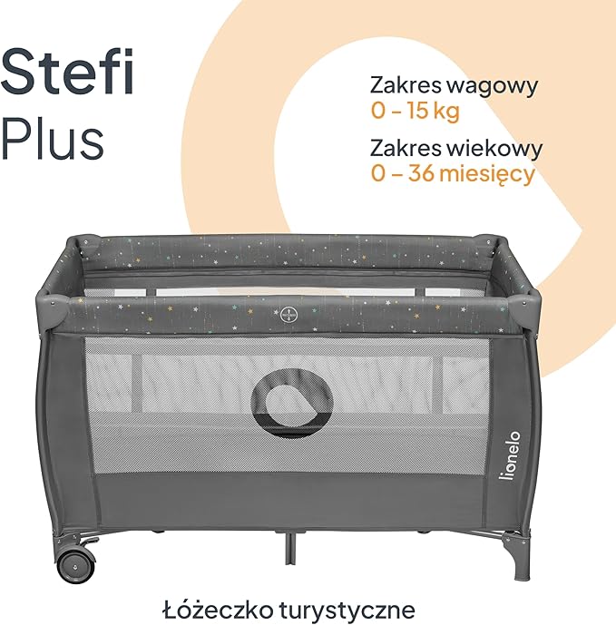 LIONELO Stefi Plus łóżeczko turystyczne 2 w 1 do 15 kg - obrazek 3