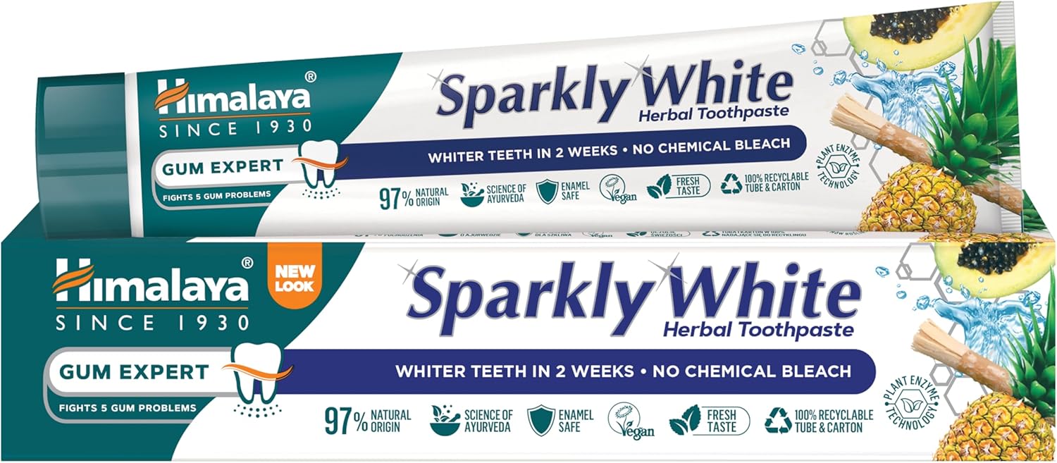 Himalaya Sparkly White Ziołowa Pasta do Zębów 75ml Wybielanie - obrazek 2