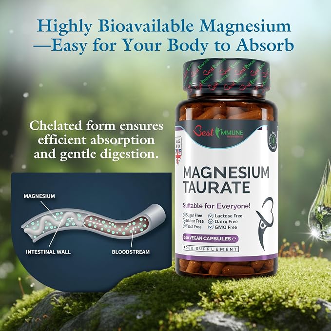 Naturalny Taurynian Magnezu 500mg 100 Wegańskich Kapsułek - obrazek 4