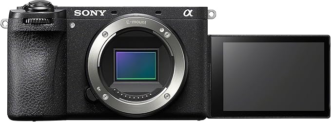 Sony Alpha 6700 bezlusterkowiec APS-C, 26 MP, AF z AI, wideo 4K 120p, 5-osiowa stabilizacja, odchylany ekran dotykowy — kompaktowy hybrydowy aparat dla twórców foto i wideo