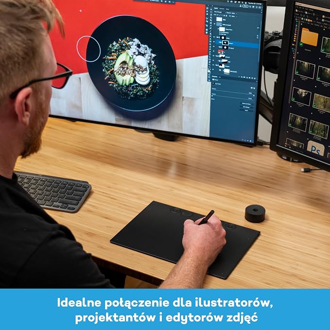 Wacom Intuos Pro Medium – innowacyjny tablet z rysikiem Wacom Pro Pen 3, kompaktowy i lekki – wszechstronny wybór dla ilustratorów, projektantów i edytorów zdjęć | Tablet graficzny (wymagany komputer PC lub Mac), ultracienki dla kreatywnych podróży - obrazek 4