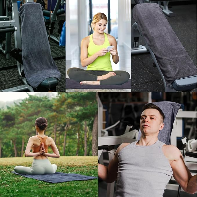 Ręcznik do fitnessu 120x50cm sportowy ręcznik z kieszenią na zamek - obrazek 7