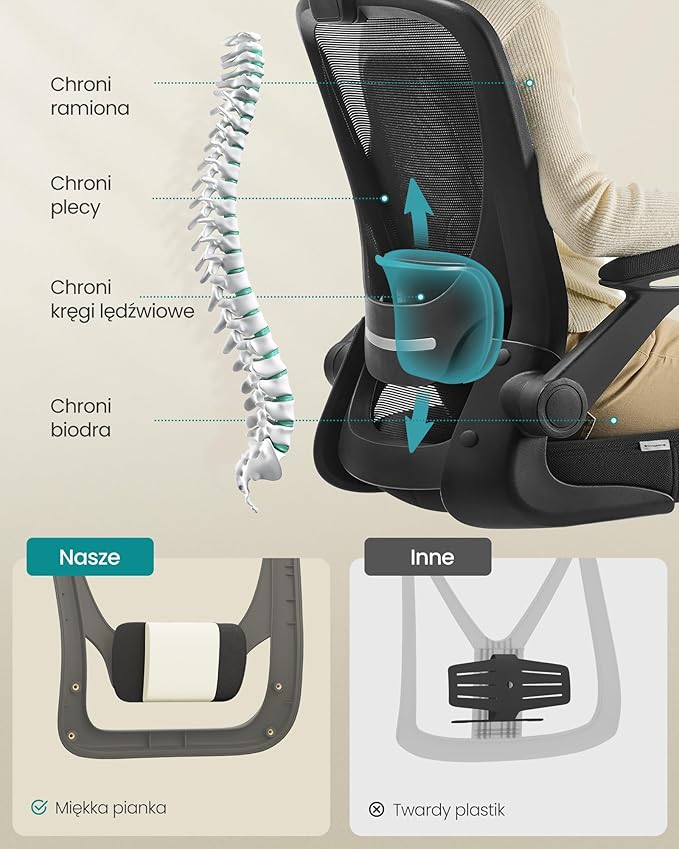 SONGMICS ergonomiczne krzesło biurowe - obrazek 6