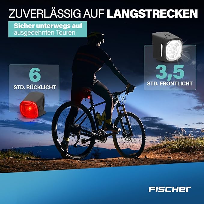 Fischer Zestaw oświetlenia rowerowego Square - obrazek 4