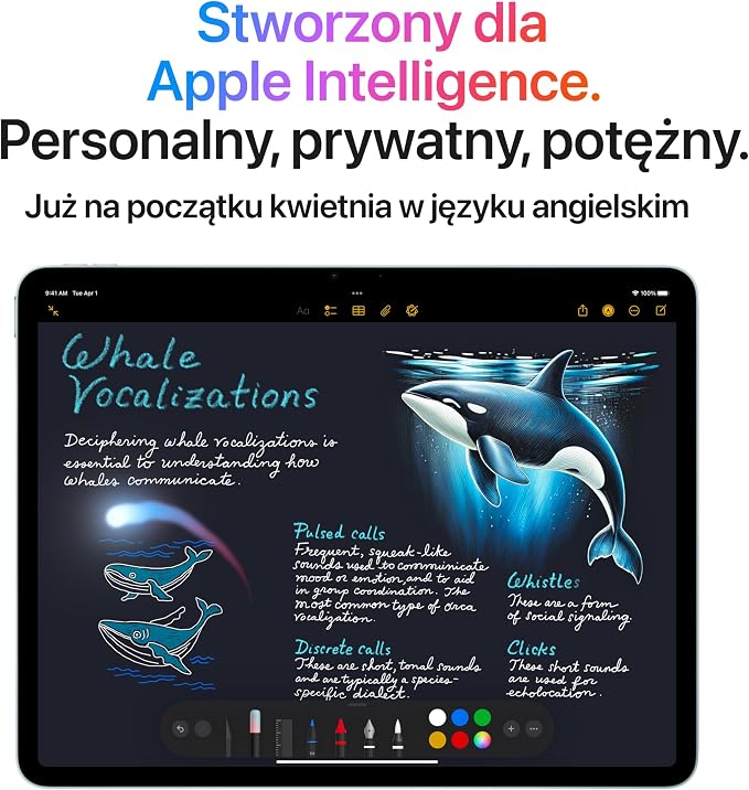 Apple iPad Air 11 cali z czipem M3: stworzony dla Apple Intelligence, 1 TB, przednia kamera 12 MP/tylny aparat 12 MP, Wi‑Fi 6E, bateria na cały dzień – fioletowy - obrazek 4