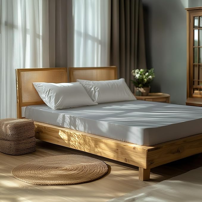 Flowen Prześcieradło z Gumką 90x190 cm Bawełniane 100% Bawełna - obrazek 3