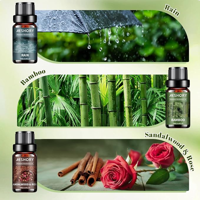 AESHORY 6 x 10ML Zestaw Naturalnych Olejków Eterycznych Do Dyfuzora - obrazek 4