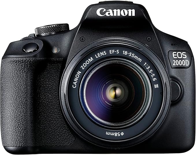 Canon EOS 2000D lustrzanka – z obiektywem EF-S 18-55 F3.5-5.6 III (24,1 MP, DIGIC 4+, 7,5 cm (3,0"), LCD, Full HD, WIFI, czujnik APS-C CMOS, czarny