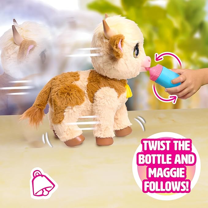 furReal Maggie the Feed & Follow Cow - obrazek 4
