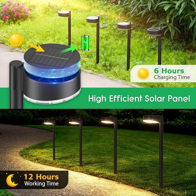 BUCASA Lampy solarne do ogrodu - obrazek 3
