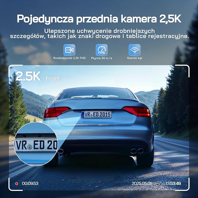 Kamera samochodowa WOLFANG 2.5K kamera samochodowa Wi-Fi - obrazek 2